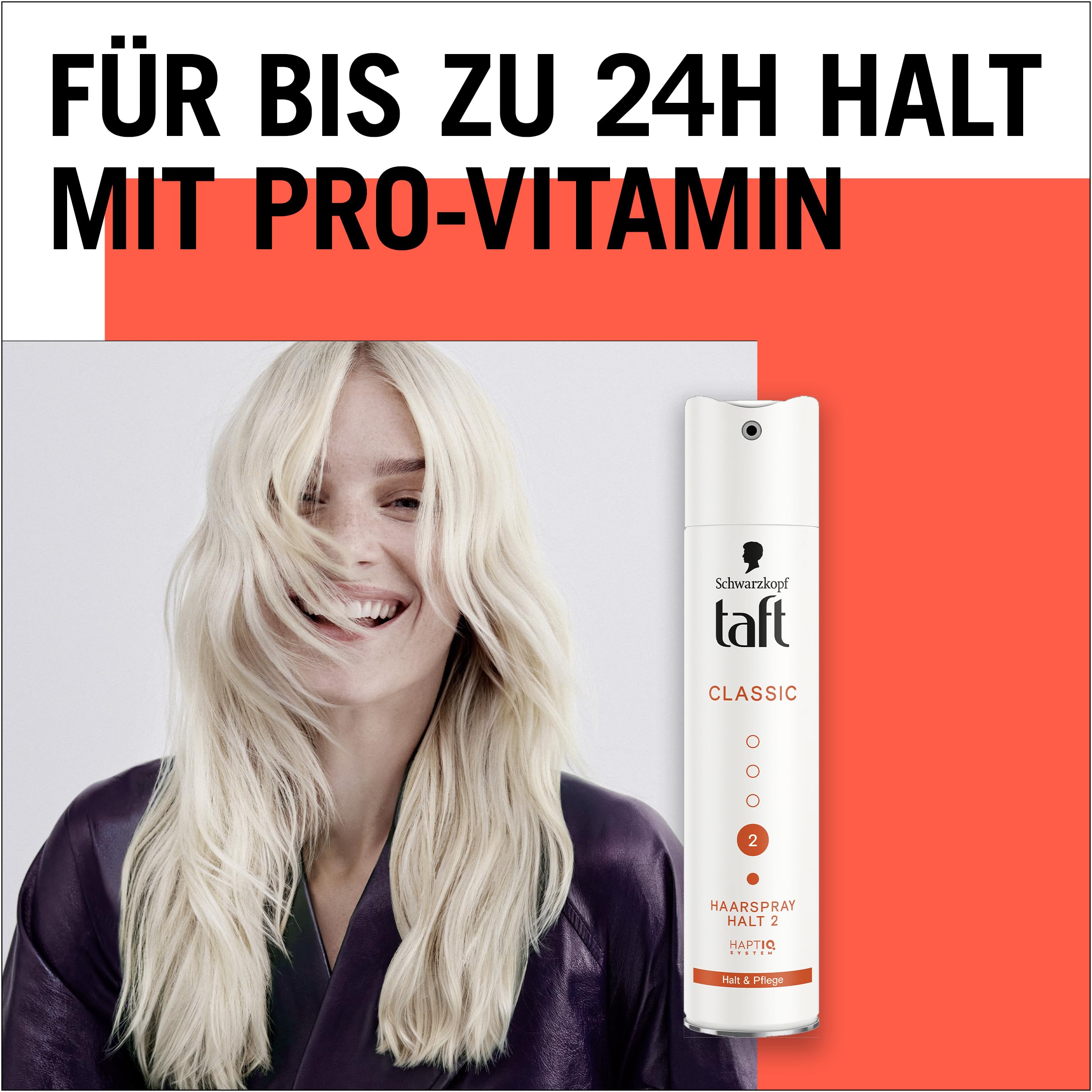 Schwarzkopf Taft Haarspray Classic (12x 250 ml), Haltegrad 2 Haarstyling, Haarspray für strapaziertes Haar, Halt und Pflege, vegane Formel*