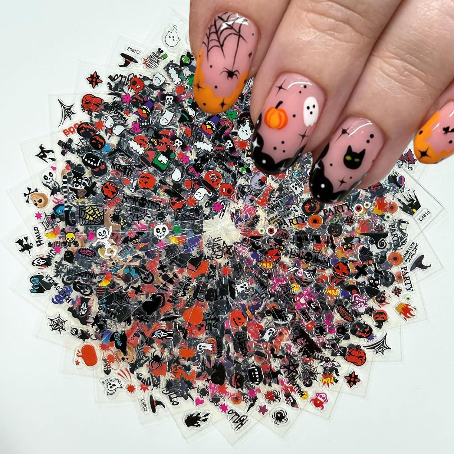 ♡ハロウィン♡3Dネイルシール♡ Amazon.com: 24 Sheets Halloween Nail Stickers 3D Self Adhesive