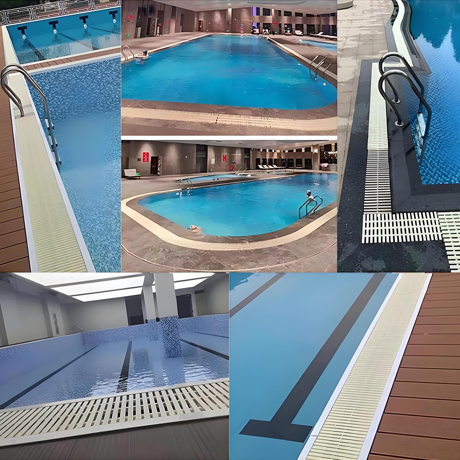 Generico Griglia di Troppo Pieno per Scarico Piscina in plastica ABS Flessibile e Resistente ai Raggi UV - Confezione da 2, Ideale per docce, vialetti, patii e Bordi Piscina, griglia di Scarico a Can