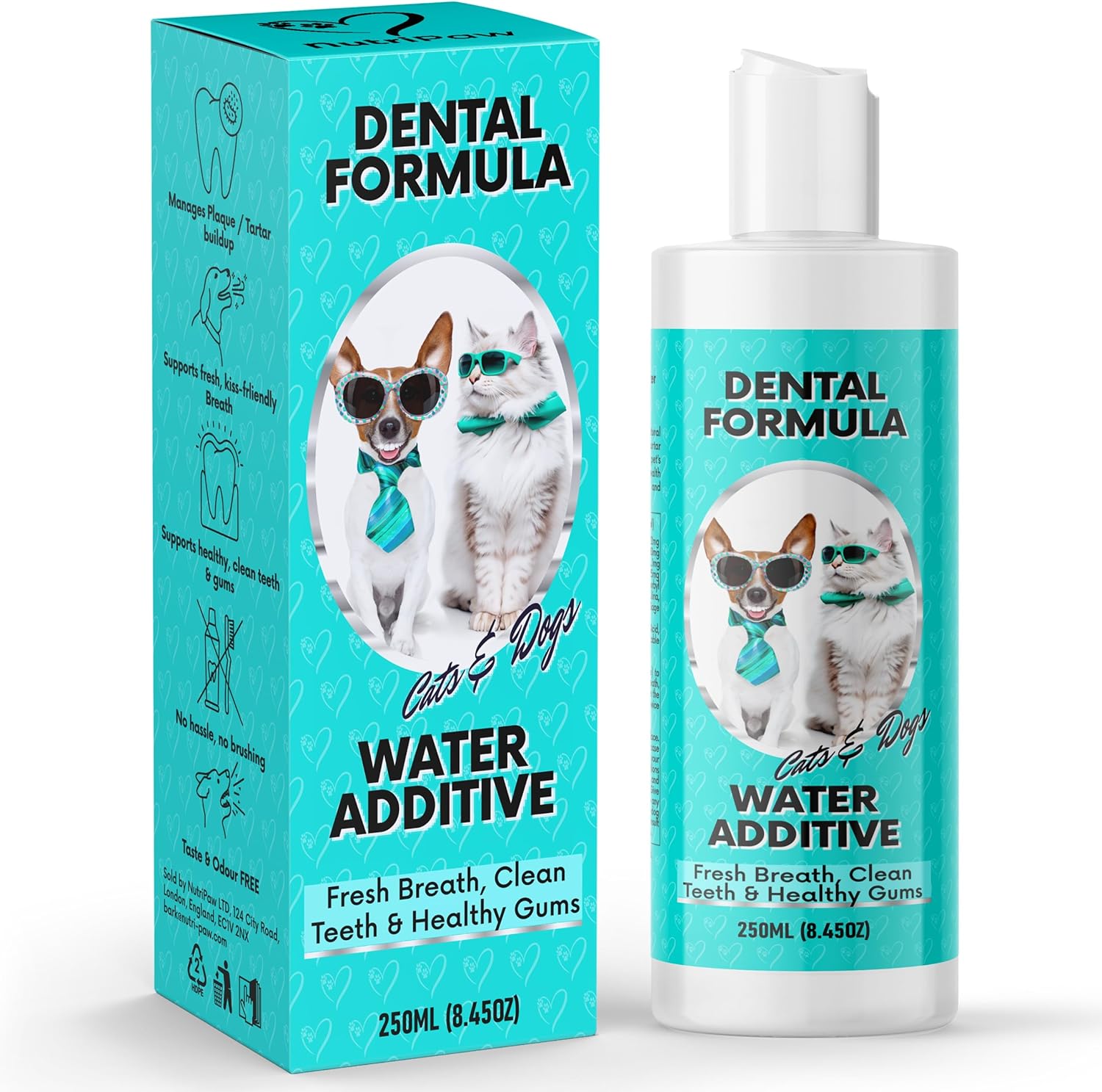NutriPaw Dental Formula Water Additive For Dogs & Cats Clean Teeth, Healthy Gums & Fresh