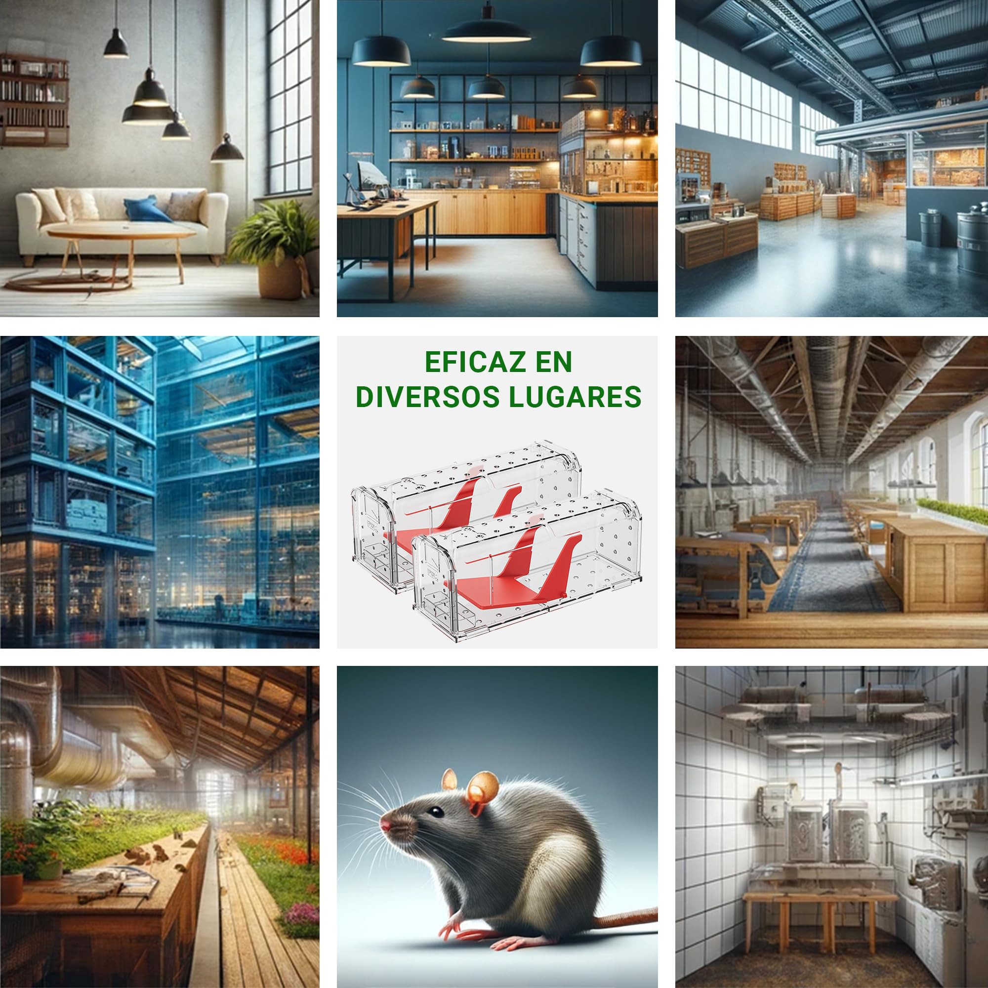 Roshield 4 X Trampas humanas para Ratones en Interiores y Exteriores, Trampa de plagas para atrapar Vivos. Amigable con Mascotas y niños. Trampa Reutilizable para roedores y Ratones.