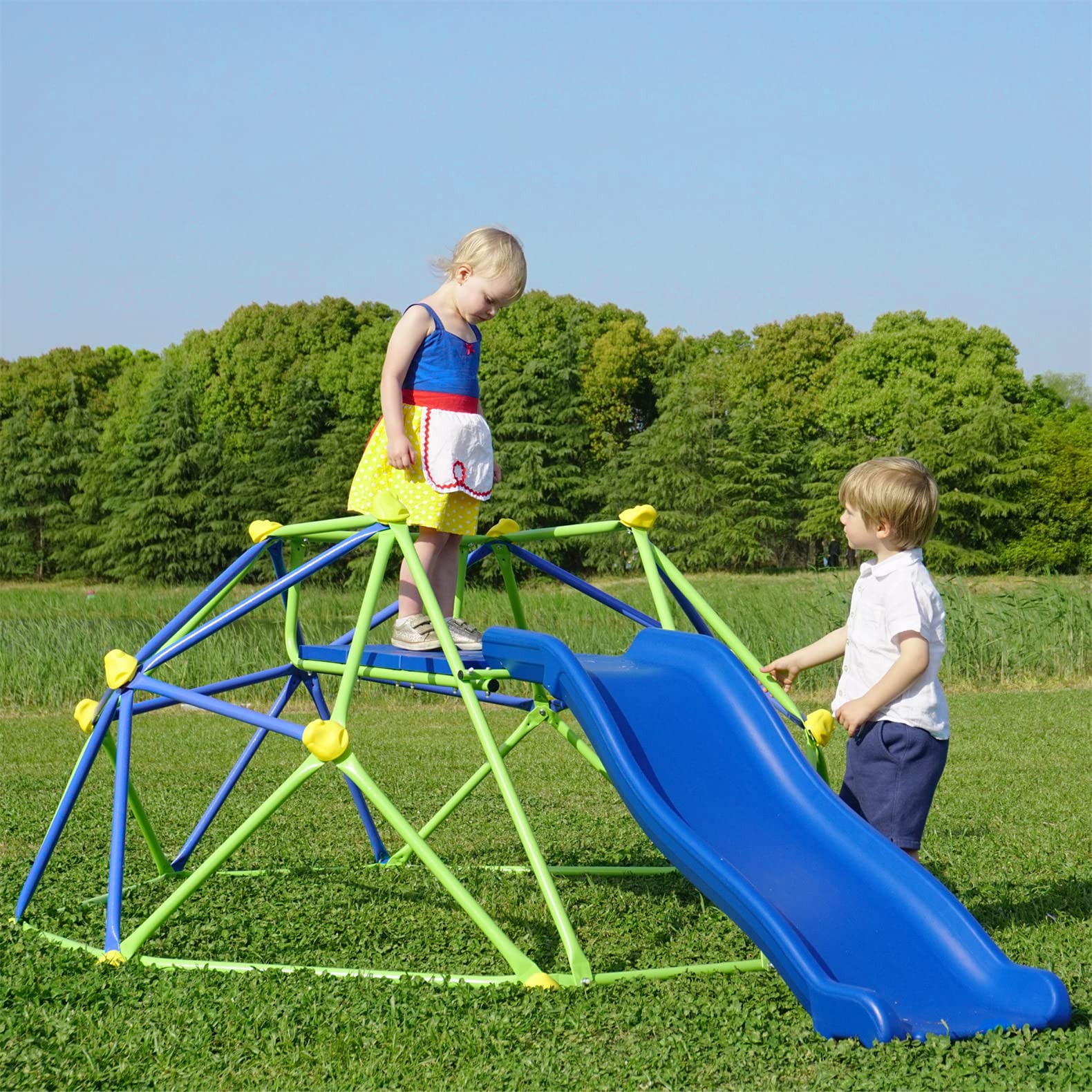 Buy Kids Climbing Dome with Slide 6FT Jungle Gym Geodesic Dome Climber