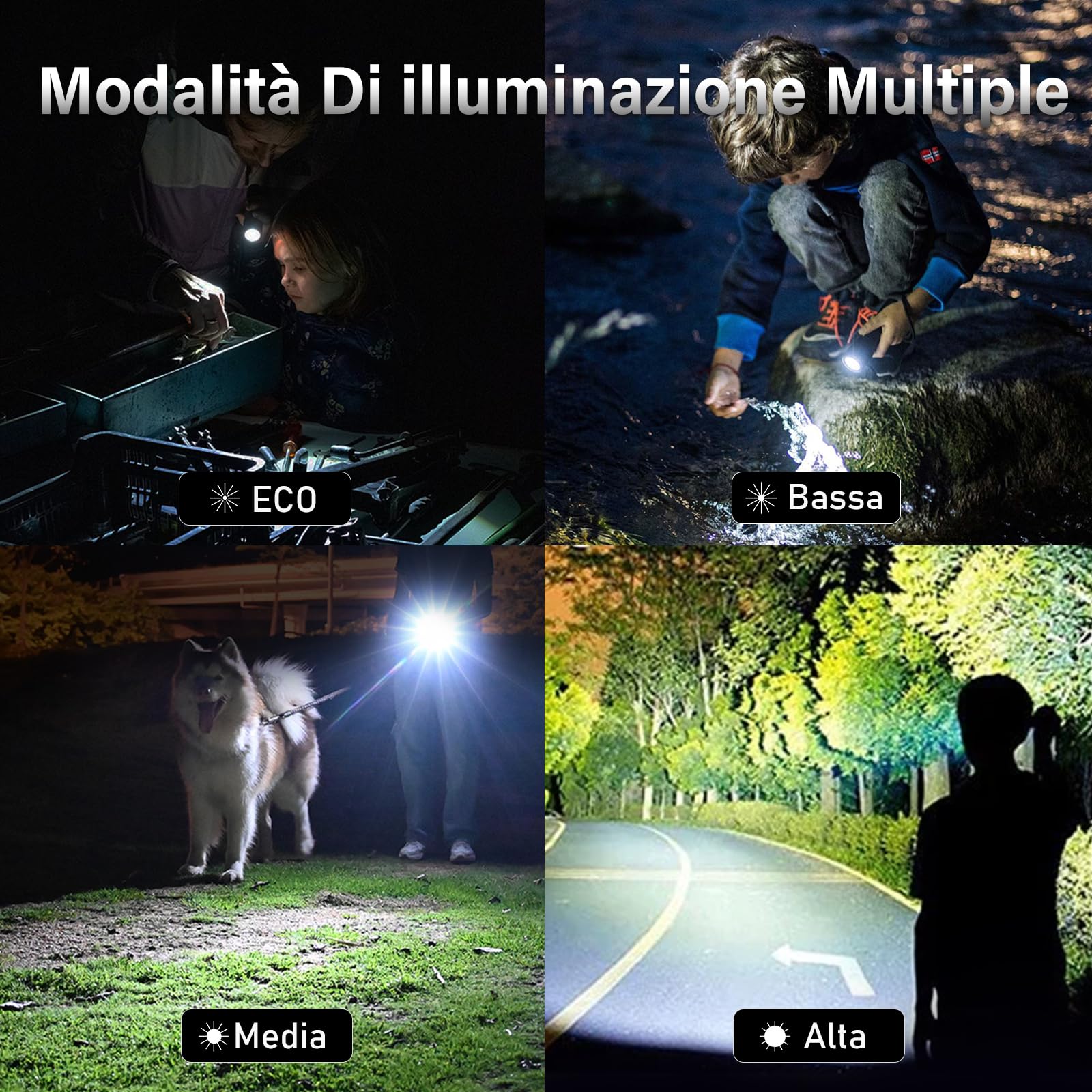 Torcia Sofirn SK30 a LED, Ricaricabile USB C, 3000 Lumen, Torcia Tattica Estremamente Luminosa con 6 Modalità di Luce, 392M max, con Batteria per EDC, Emergenza, Outdoor, Campeggio, Ricerca