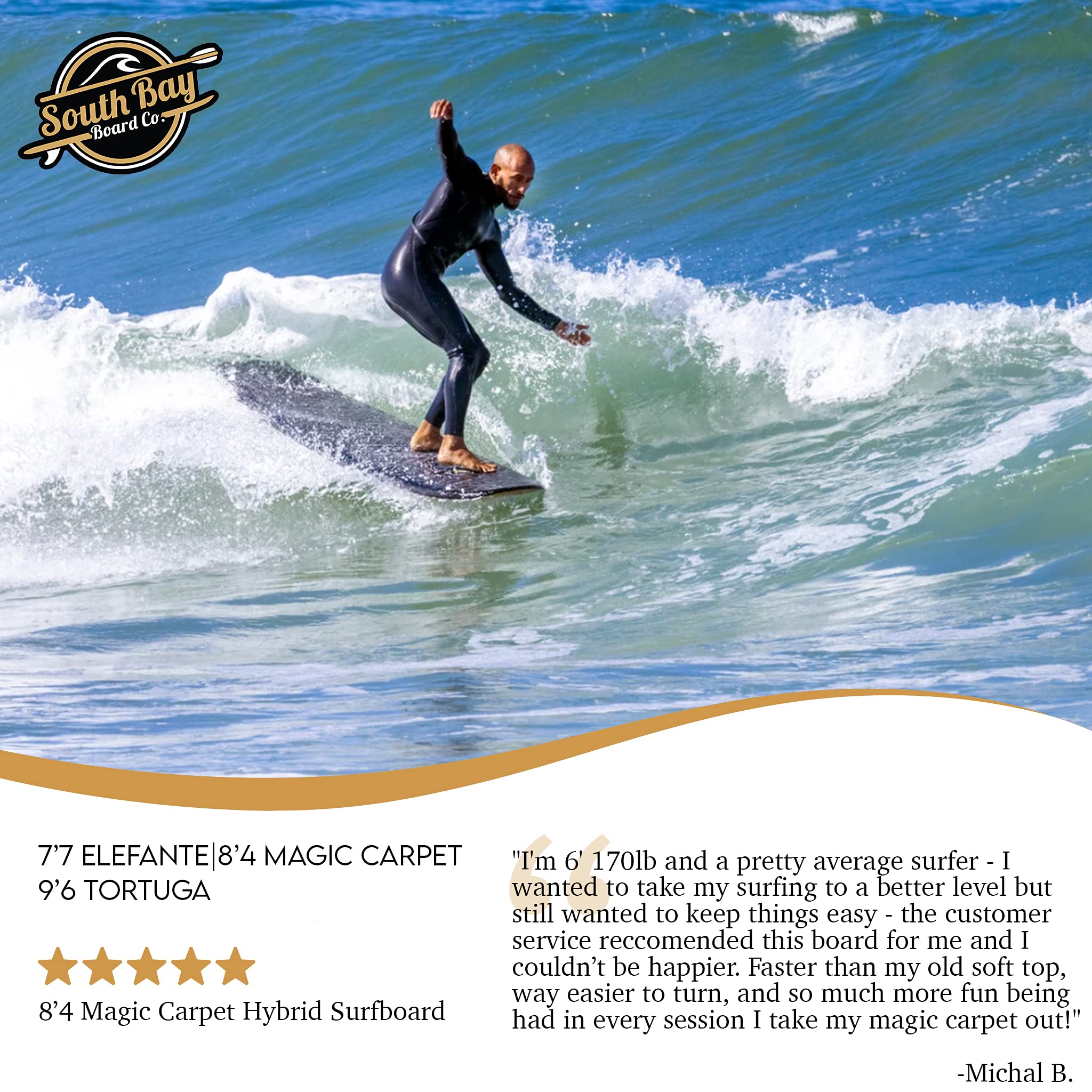 South Bay Board Co. 7'7 Elefante Hybrid Surfboards Fun Board