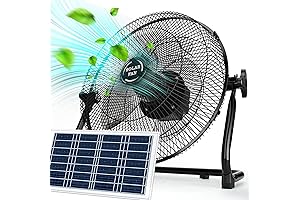 DBF Solar & AC Powered Portable Rechargeable 12'' Cordless High Velocity Floor Fan
