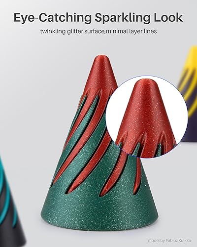 Miniatura 9 de ELEGOO Filamento PLA de seda de 0.069 in de doble color azul morado de 2.2 libras, filamento brillante para impresora 3D precisión dimensional +-