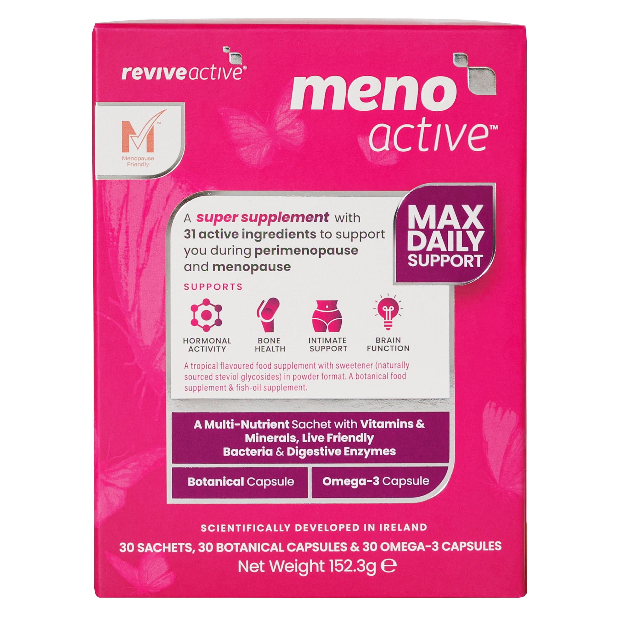 Sponsored Ad – Meno Active Supplement - Support for Menopause and Post-Menopause - Multi-Nutrient Sachet with Vitamins & Minerals, Omega-3 & Botanical Capsule Support for Women - 30 Day Supply