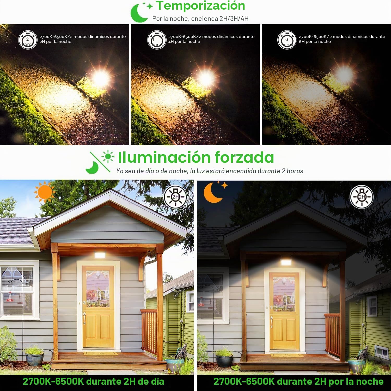 CLY Focos Led Exterior Solares Con Control Remoto 30W 2600LM Luz Solar