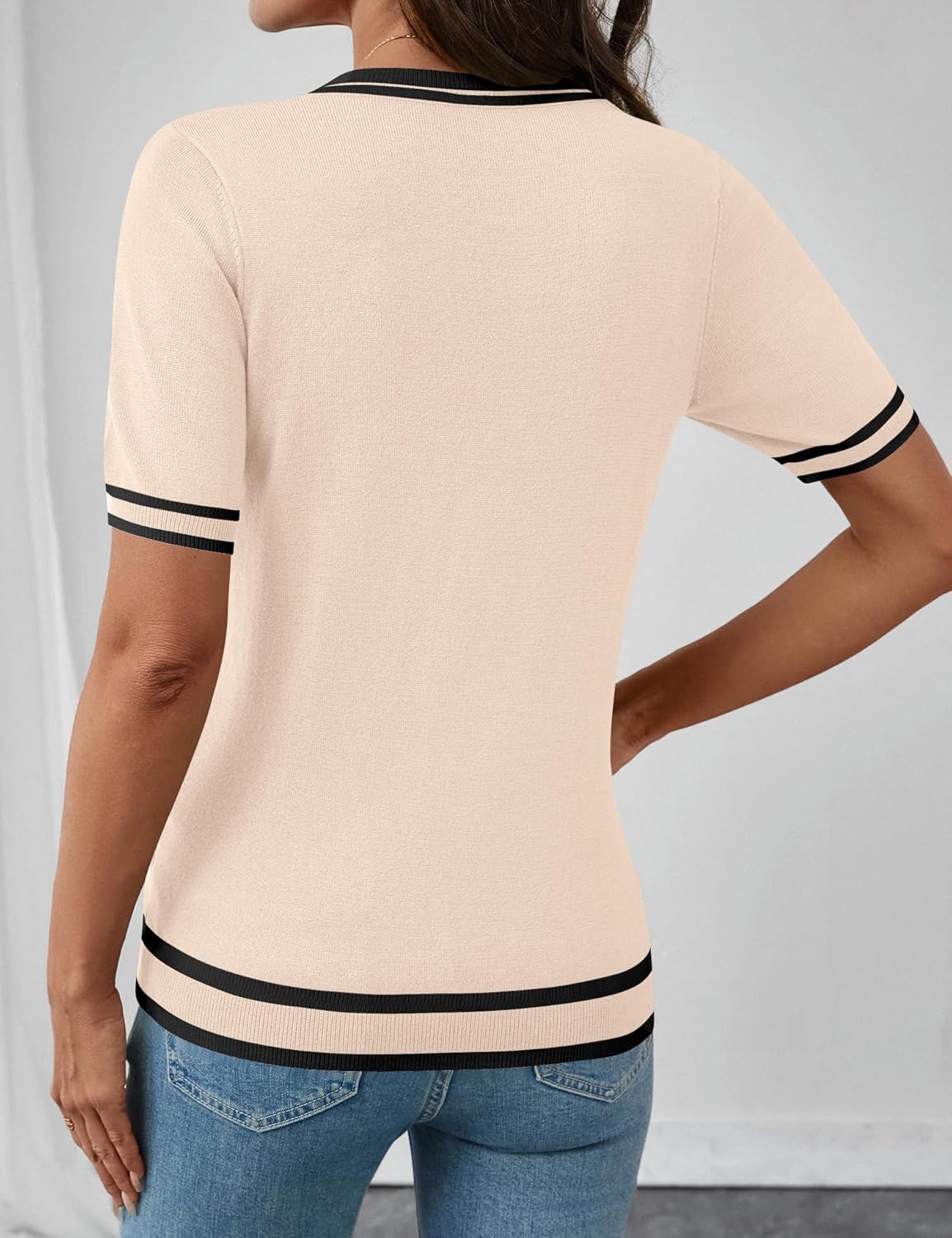 LOMON Short Sleeve Sweater for Women Light-Weight Crew Neck Summer Tops Dressy Casual Women's Clothes 2026, S-XXL - Image 6