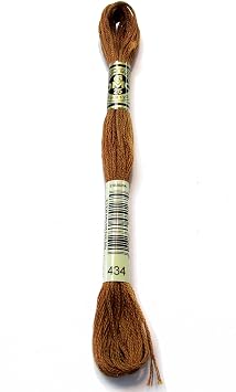 DMC 117-434 Six Stranded Cotton Embroidery Floss, Light Brown, 8.7-Yard