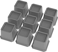 Vista 41 de Juego de 9 elevadores de cama de 3 pulgadas, elevadores de cama resistentes para marco de cama, paquete de 9 elevadores de hasta 3000 libras