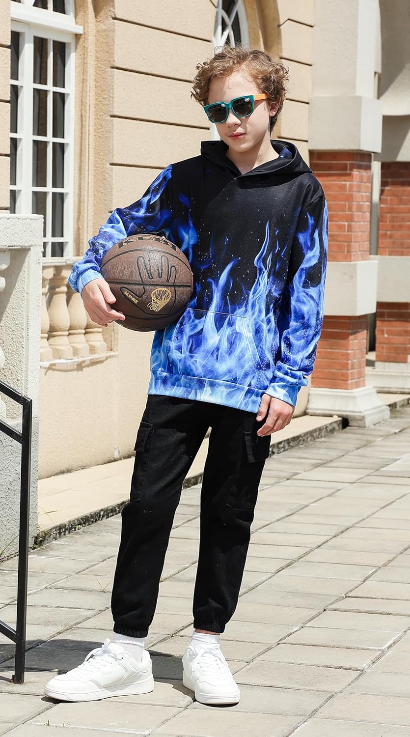 uideazone Hoodies for Boys Girls 3D Printed Hooded Sweatshirts Long Sleeve Pullover Hoody with Pocket 3-16Y - Image 4