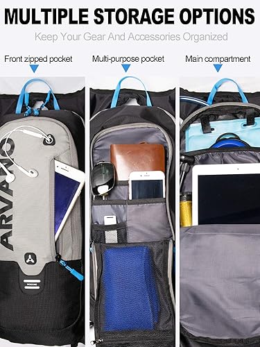 Miniatura 3 de Arvano Mochila de hidratación, paquetes de hidratación con vejiga de agua de TPU sin BPA de 2 litros, mochila de agua ligera para ciclismo de