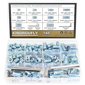 Amazon | Kindroufly 148ピース 1/4インチ-20、5/16インチ-18、3