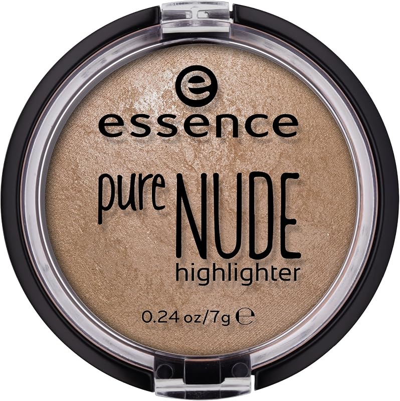 essence Pure Nude Highlighter, Natural Radiance Makeup (10 Be My Highlight) | Baked Powder Face Glow, Buildable & Blendable, Subtle Shine, Lit From Within Look, Vegan, Cruelty Free, Paraben Free, 0.24 oz
