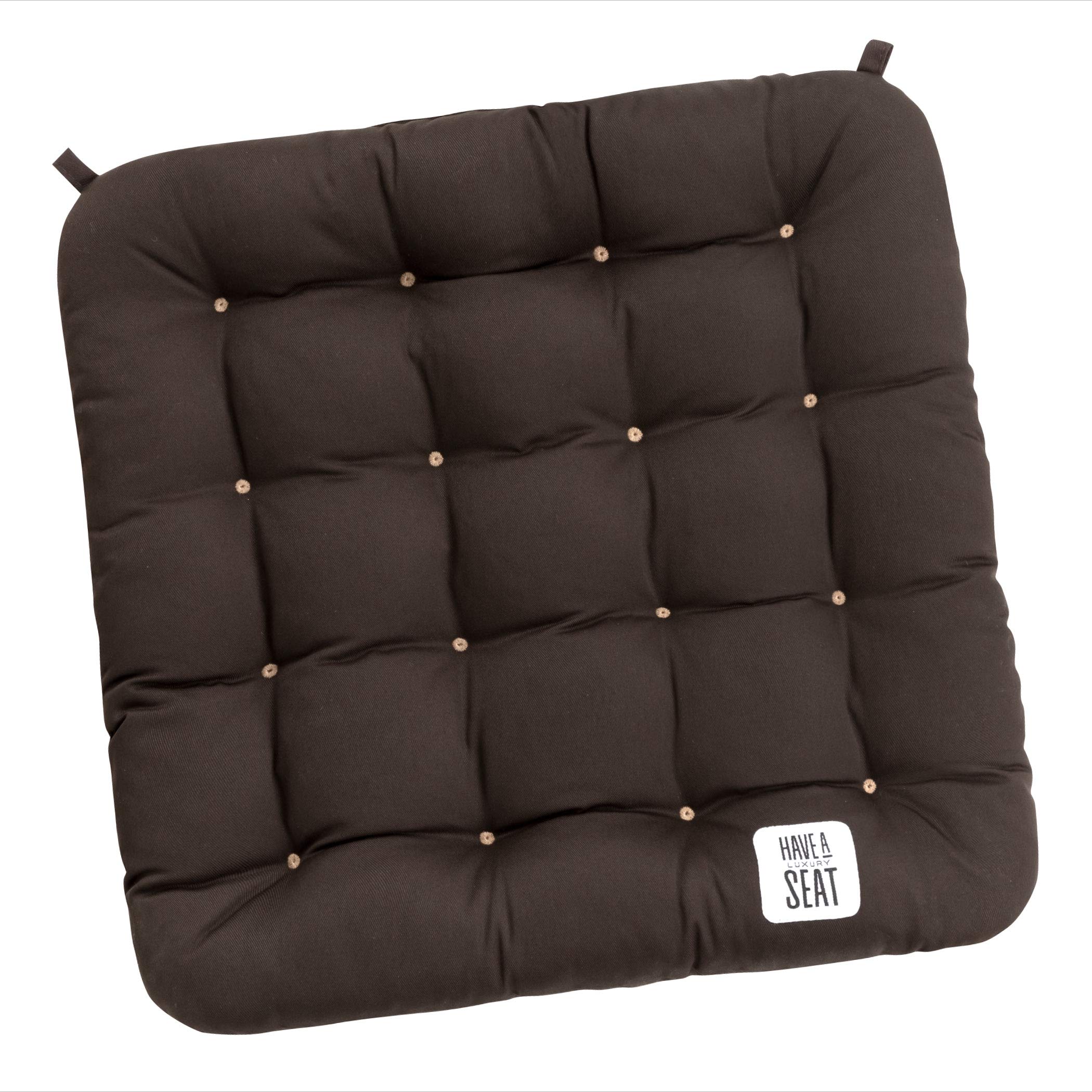 HAVE A SEAT Luxury – poduszka do siedzenia 40 x 40 cm – wygodna poduszka na krzesło, ortopedyczna, nadaje się do prania w temperaturze do 95 °C, nadaje się do suszenia w suszarce, o trwałym kolorze – Made in Germany – (zestaw 2 szt.