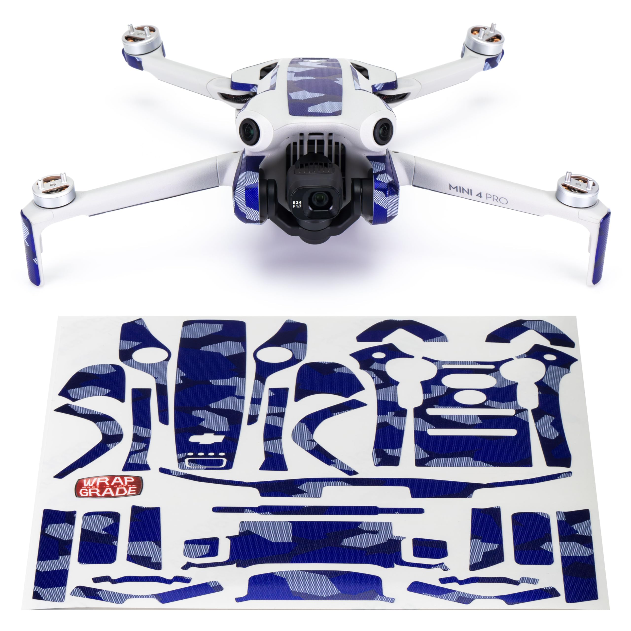 WRAPGRADE Skin Stickers Compatible with DJI Mini 4 Pro, Storatosphere Blue Dot Camo