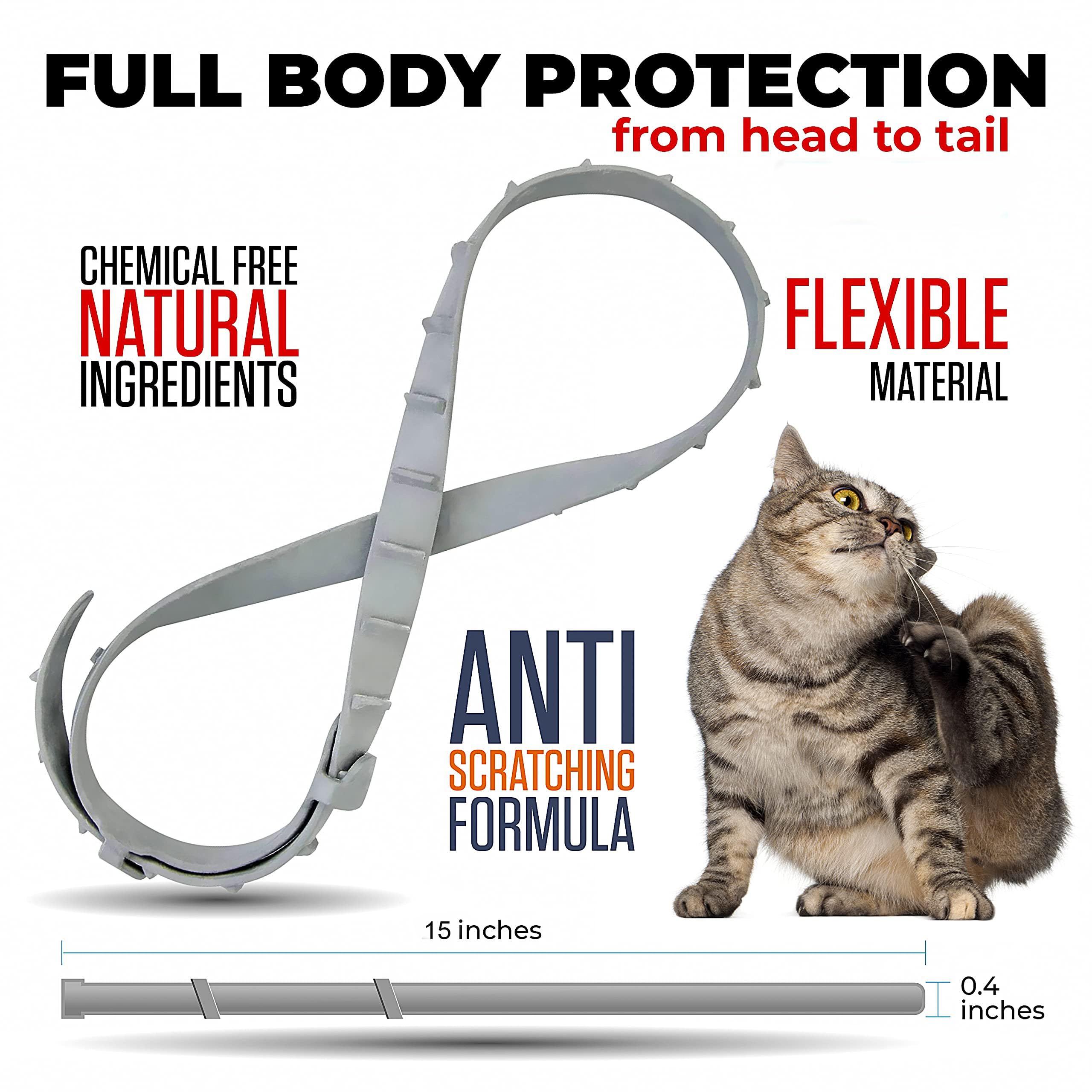 4 Collares antiparasitarios para Perros y Gatos, 38CM 8 Meses de protección, Collar antipulgas para Perros y Gatos, Ajustable, Collar antipulgas para Todos los Dog Cats
