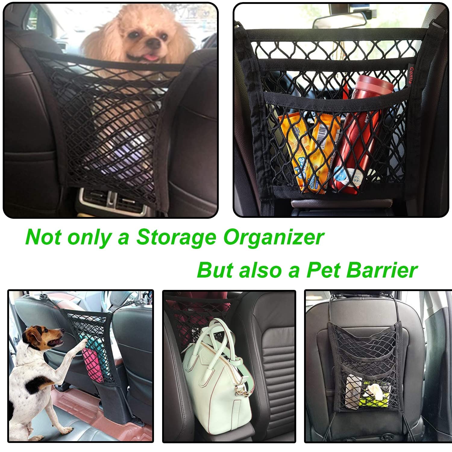 Filet De Rangement Siège Arrière Voiture FainFun - Protection Enfant & Chien 3 Couches