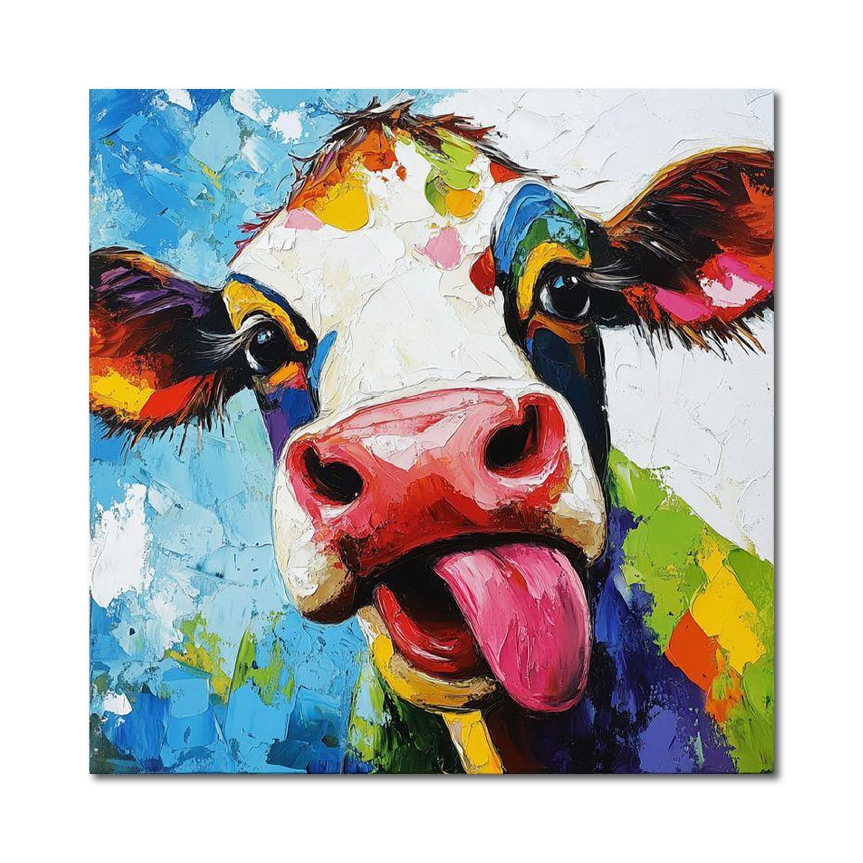 Artykapby Painting by Number for Adult Kits,Cow Paint by Numbers Kits,DIY Acrylic Oil Painting Animal Adults Paint by Numbers for Gift Home Wall Decor 16x20 inch
