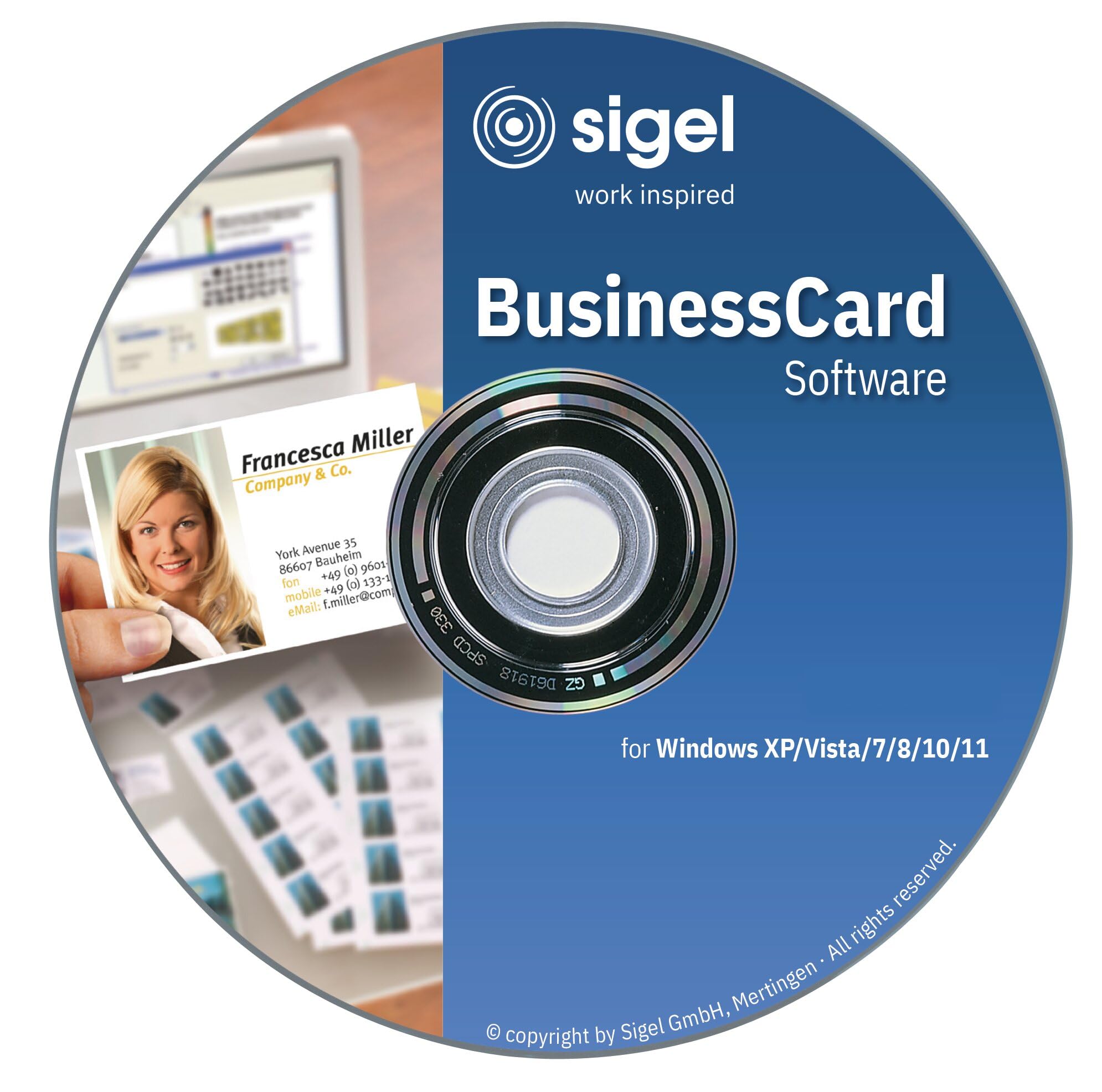 SIGEL SW670 BusinessCard Gestaltungs-Software für Visitenkarten, CD inkl. 200 Karten
