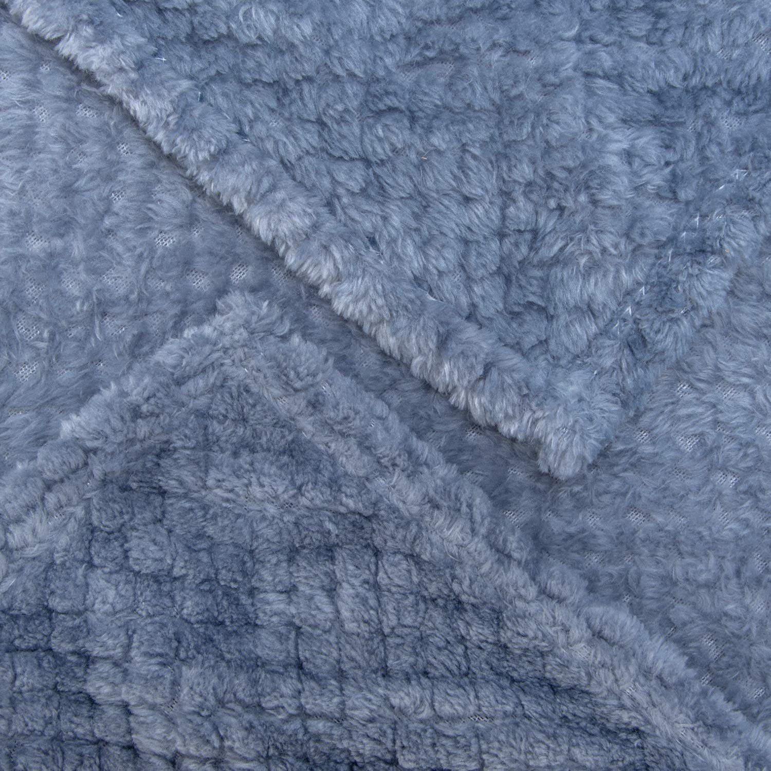 Fuzzy Blanket or Fluffy Blanket for Baby, Soft Warm Cozy Coral Fleece Toddler, Infant or Newborn Receiving Blanket for Crib, Stroller, Travel, Decorative (28Wx40L, XS-Flint Gray): 60”×80” Smoked Blue