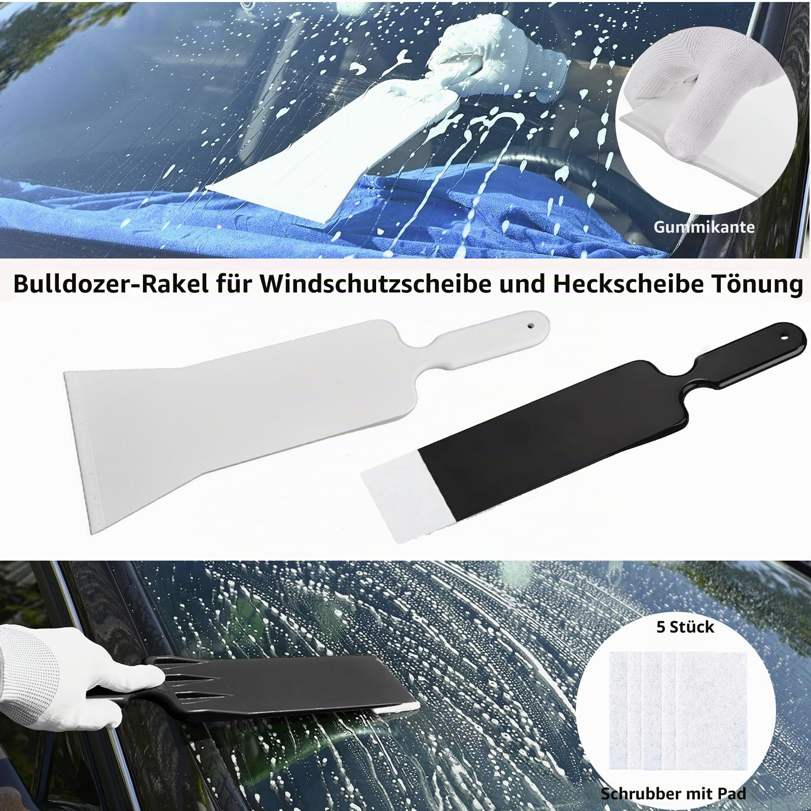 EHDIS Folierungs Werkzeug Set, Rakel Set für Folie, mit Bulldozer Rakel, Filzrakel, Scheibenabzieher Auto, Cuttermesser, Micro Rakel, für Fensterfolie, Tönungsfolie Auto, Auto Folierung