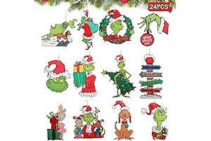 Magical Grinch Wood Christmas Ornaments