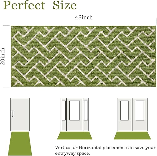 Miniatura 119 de hicorfe - Tapete para interiores, para puerta delantera o trasera, parte trasera de goma, antideslizante, absorbente, resistente a la suciedad, Café