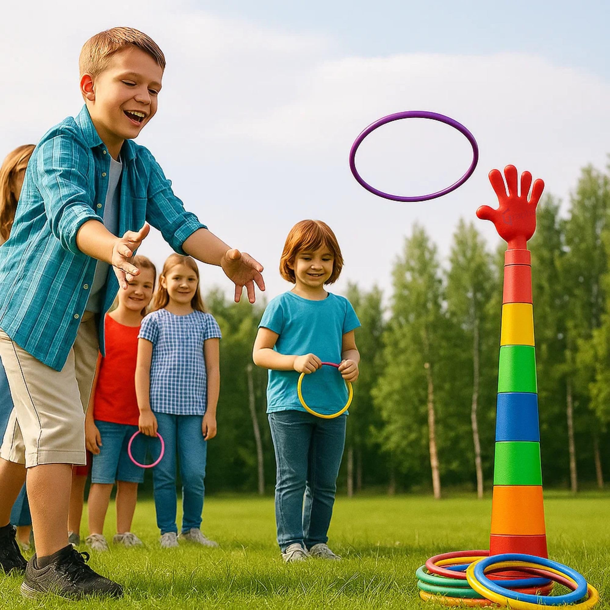GRAPHENE 2 in 1 Stacking Ring Toss Game Toy for Kids Indoor Outdoor Target Throw Colour Recognition Brain Educational Engaging Toys for 1-5 Years Girls Boy Fun Learning Activity Toy Set Gift for 3+ — Amazon image 9
