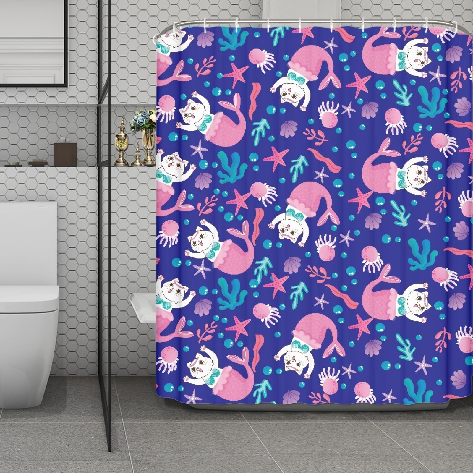 Rideau baignoire imperméable 200x240 séchage rapide rouge