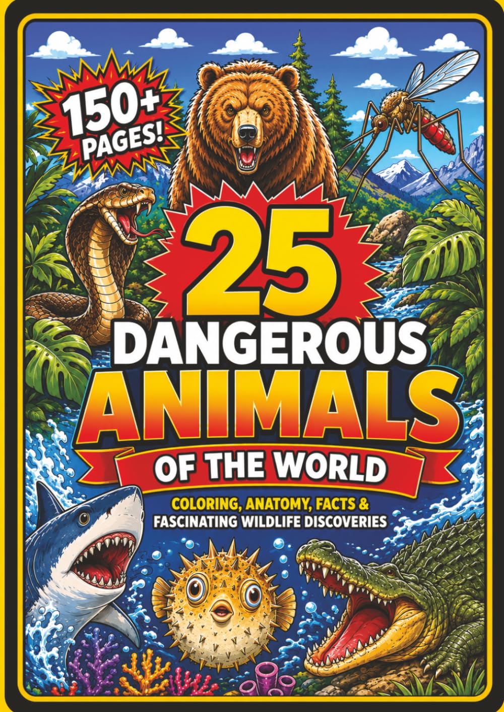 25 Dangerous Animals of the World Coloring, Anatomy, Facts & Fascinating Wildlife Discoveries: Coloring, Anatomy, Facts & Fascinating Wildlife ... Fun Featuring Land, Sea & Air Predators