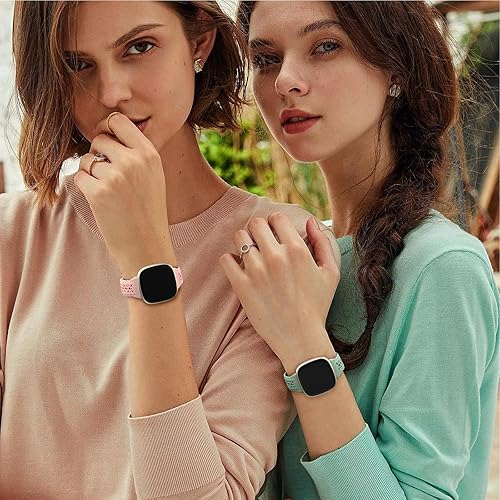 Miniatura 9 de Dirrelo Paquete de 4 correas de silicona de encaje compatibles con Fitbit SenseFitbit Versa 3 bandas mujeresFitbit Versa 4 bandasSense 2 bandas,