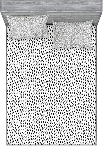 Miniatura 317 de Ambesonne - Juego de sábanas bajeras y fundas de almohada, diseño clásico botánico, plantas de jardín vintage, juego de 3 piezas con estampado