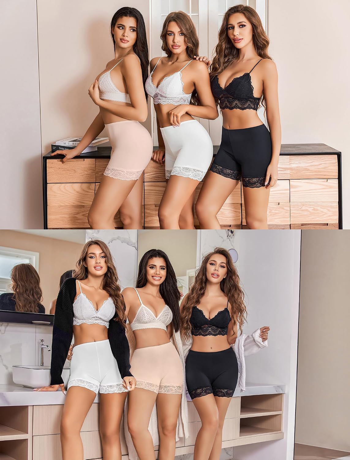 Avidlove Women's Under Shorts for Dresses Seamless Anti Chafe Underwear Smooth Boyshorts Lace Slip Shorts for Women