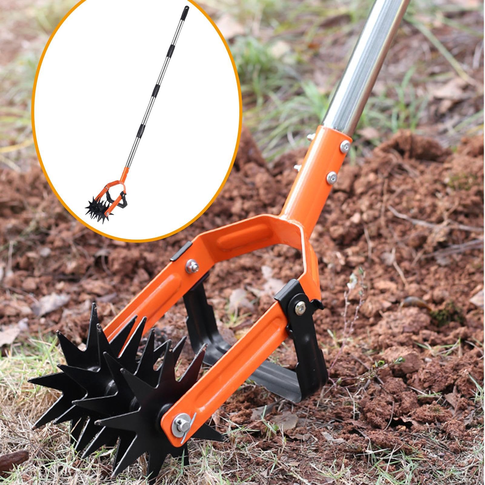 Strumento da giardino coltivatore manuale coltivatore rotante a mano per giardino coltivatore rotante coltivatore da giardino allentatore da terra per gli appassionati di giardinaggio, strumento per