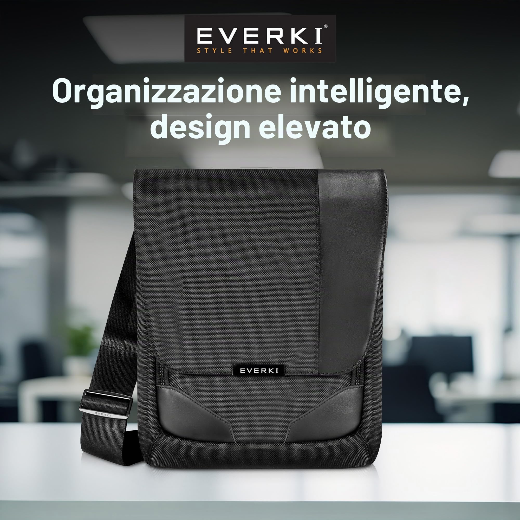 Everki Venue XL EKS622XL - Borsello Porta Tablet e Accessori, Organizzazione e Comfort, Design Pratico e Sicuro, Ideale per Viaggi e Uso Quotidiano