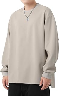[Easykode] ロングtシャツ メンズ 秋服 ワッフル 長袖tシャツ かっこいい 服 大きいサイズ トップス ドライ カットソー ファッション 無地 ろんてぃー 速乾 プルオーバー オシャレ ロンt 秋 冬 春