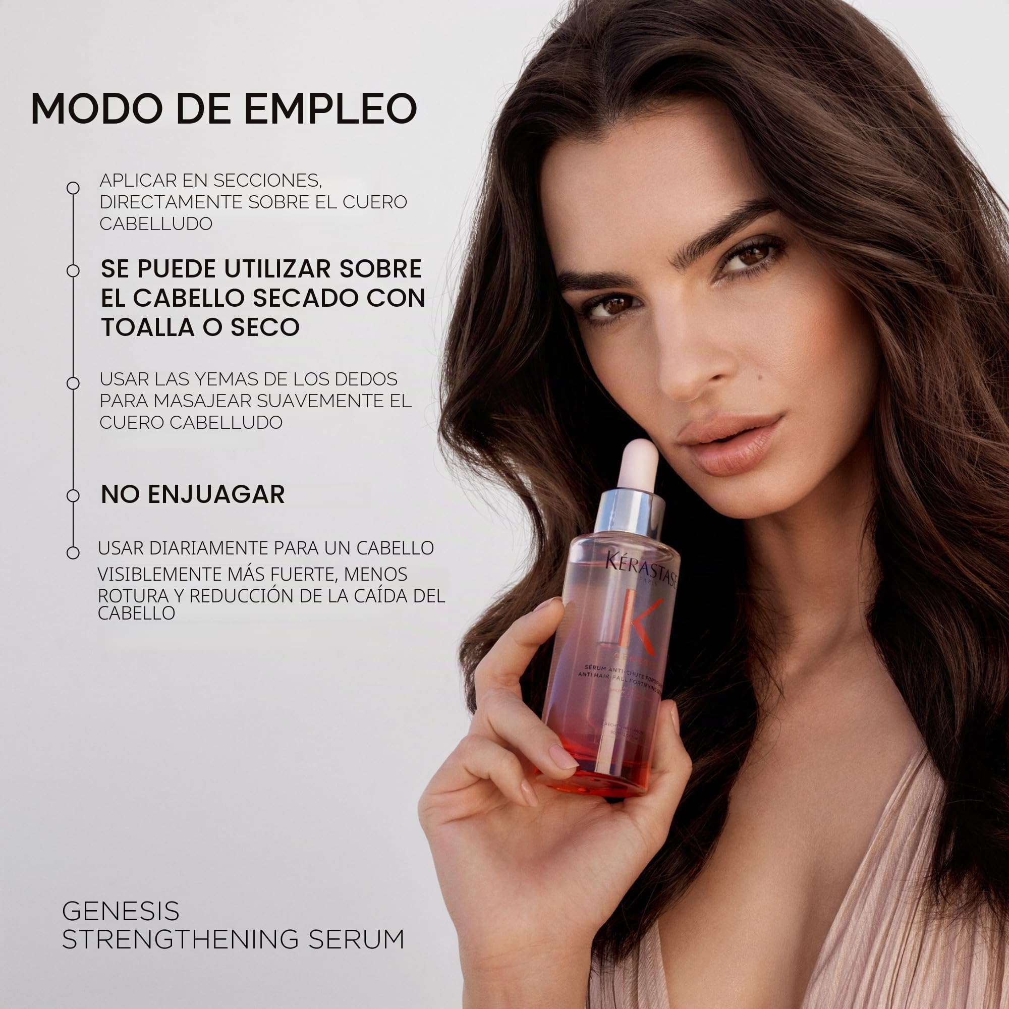 Kerastase Genesis - Suero para el cabello, evita la caída del cabello, fortalece el cabello débil, enriquecido con jengibre y cafeína, 97% menos de rotura, 3.04 onzas líquidas