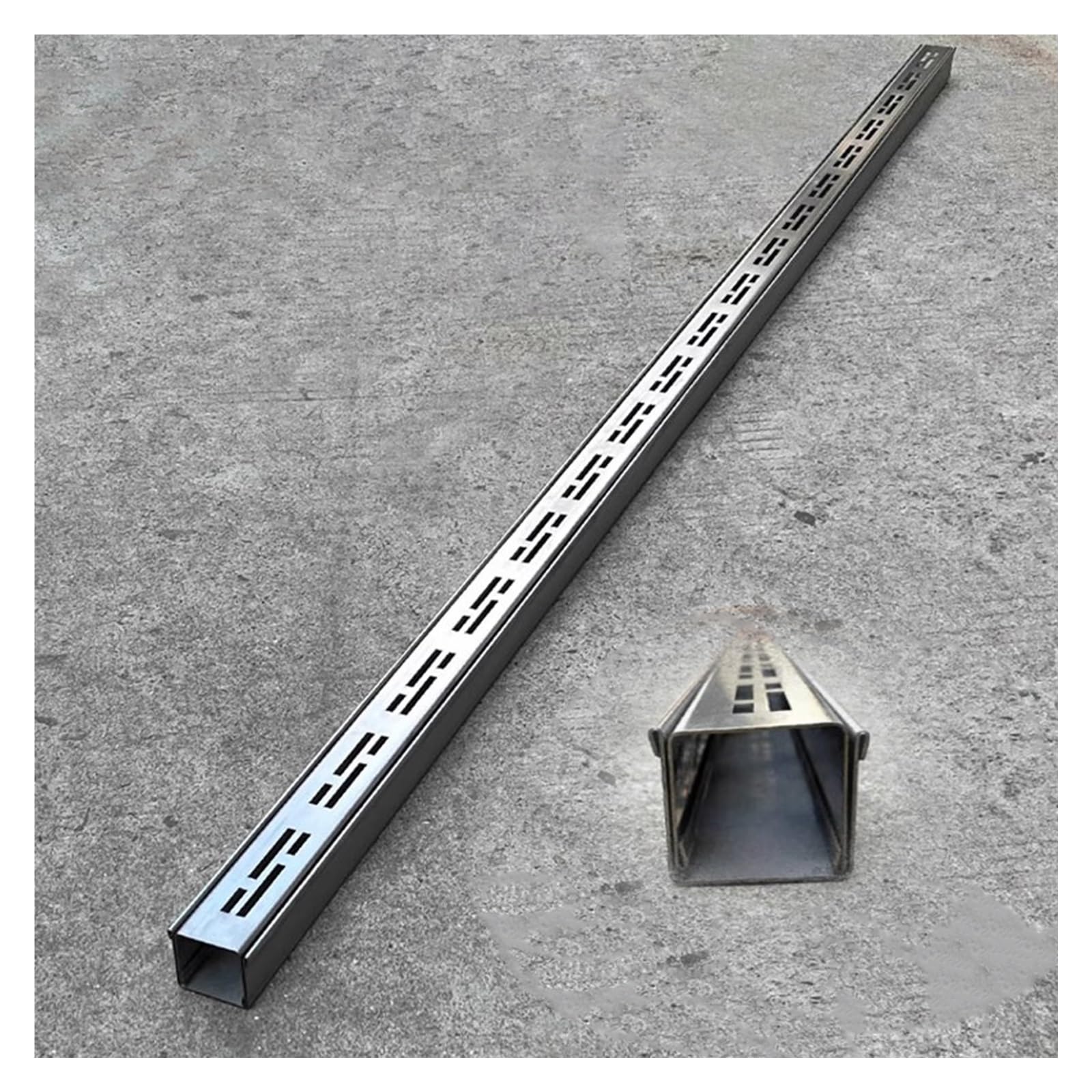 Système De Caniveau Drainage Terrasse 100x5x5cm Acier Inoxydable 304 - Grille Égout Extérieure Ultra Résistante