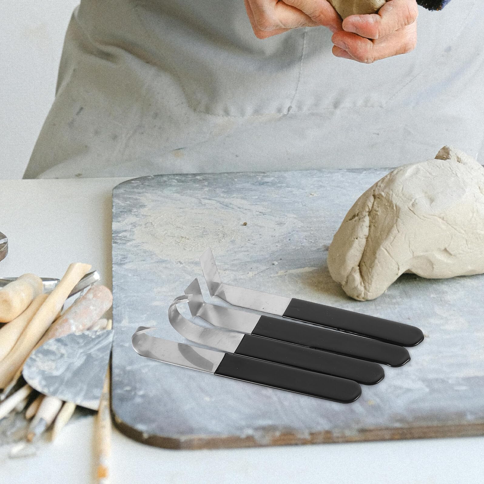 8 Stück Edelstahl Modellierwerkzeug für Töpfern und Kreative Projekte mit Präzisem Design und Umfassendem Gravur Formton