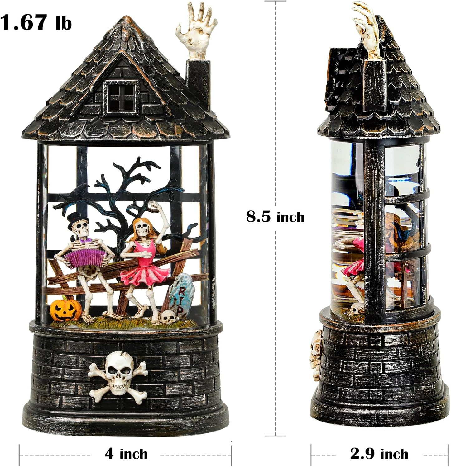 Halloween Snow Globe Skeleton Halloween Decorations Indoor for Home