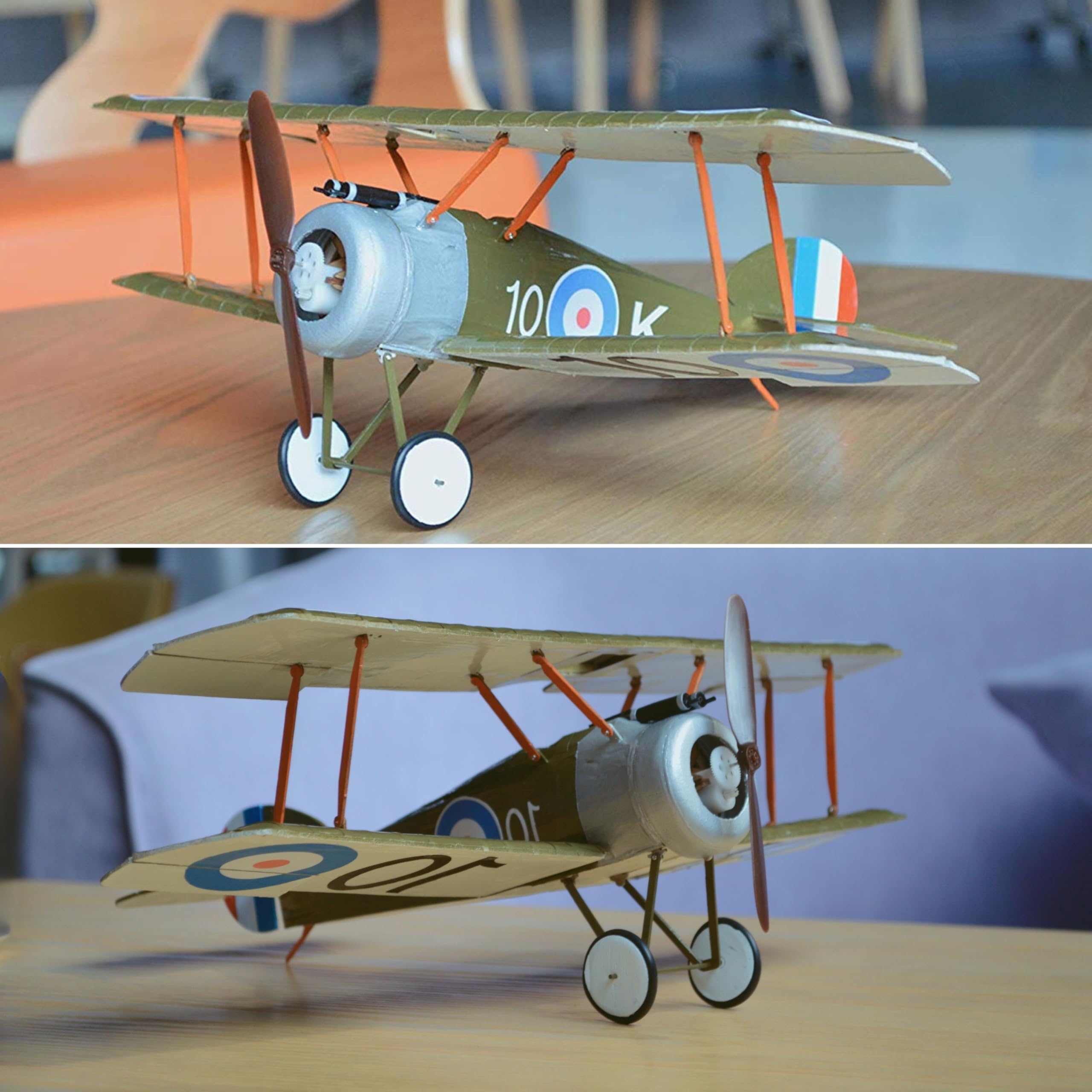 Sopwith Camel Slow Flyer Modellflugzeug Kit, Maßstab 1:20, 380 mm Spannweite, RC Flugzeugmodell Baukasten, Holzflugzeug zum selbst Bauen, gelaserte Balsa Holz Bauteile, 380 x 240 x 128 mm, 45 g RTF