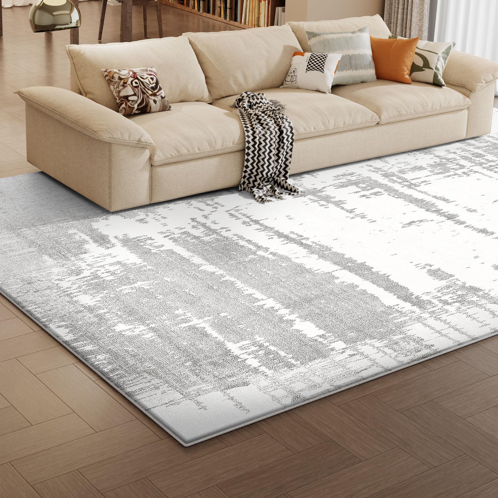 Vamcheer Tappeto Salotto Astratto Moderno - Tappeti Moderni Soggiorno a Pelo Corto Antiscivolo,Tappeto Camera da Letto, Tappeti per Grandi Dimensioni,Spugna Addensata Super Morbido,200X300