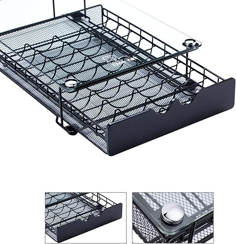 Miniatura 9 de Rice rat Vertuo - Cajón para cápsula Nespresso con vidrio para gabinete, estante de almacenamiento de cápsulas Vertuoline para mostrador (clase 30