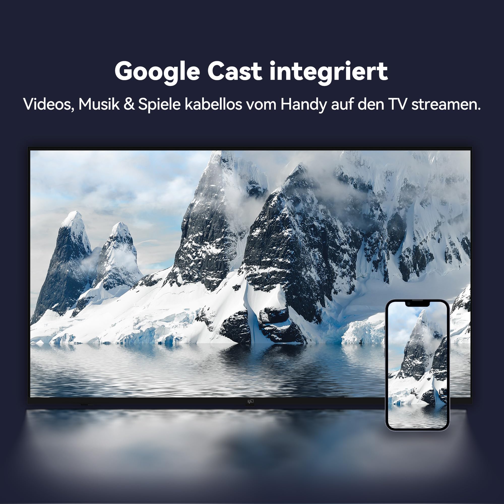 FPD Fernseher 55 Zoll Smart TV, 4K UHD mit Google TV & Google Cast, Dolby Vision und Atmos, HDR 10, MEMC für flüssige Bewegungen