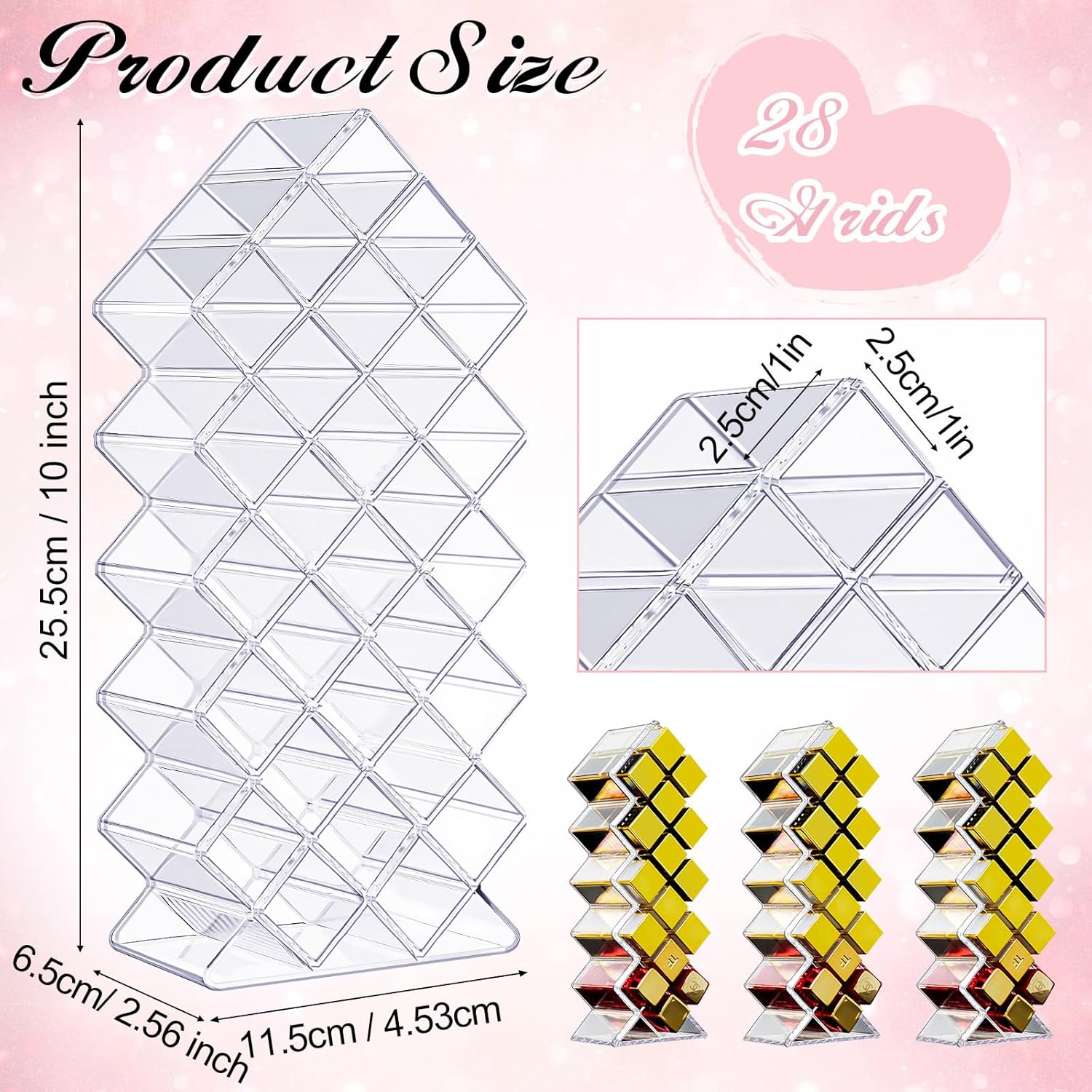 Hoolerry 4 Pack Acrylic Lipstick Holder Organizer 112 Slots Clear Lip Gloss Holder Organizers Stackable Lipsticks Tower Lipstick Case Display Stand Storage Box for Makeup Cosmetic Vanity(Fish Shape)