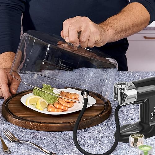 Infusor de humo de madera para pistola de ahumar, kit de iniciación, 12 piezas, máquina ahumadora con accesorios y astillas de madera y accesorio