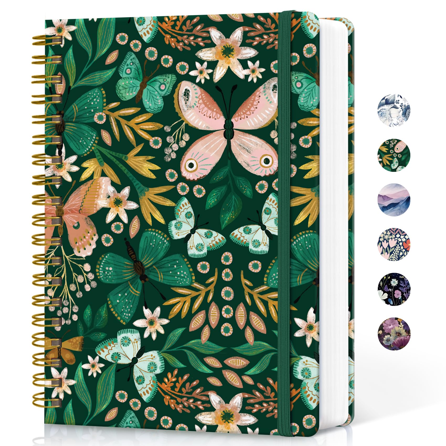 Taja Spiral Notebook for Work Thick Hardcover Lined Journal for Note Taking