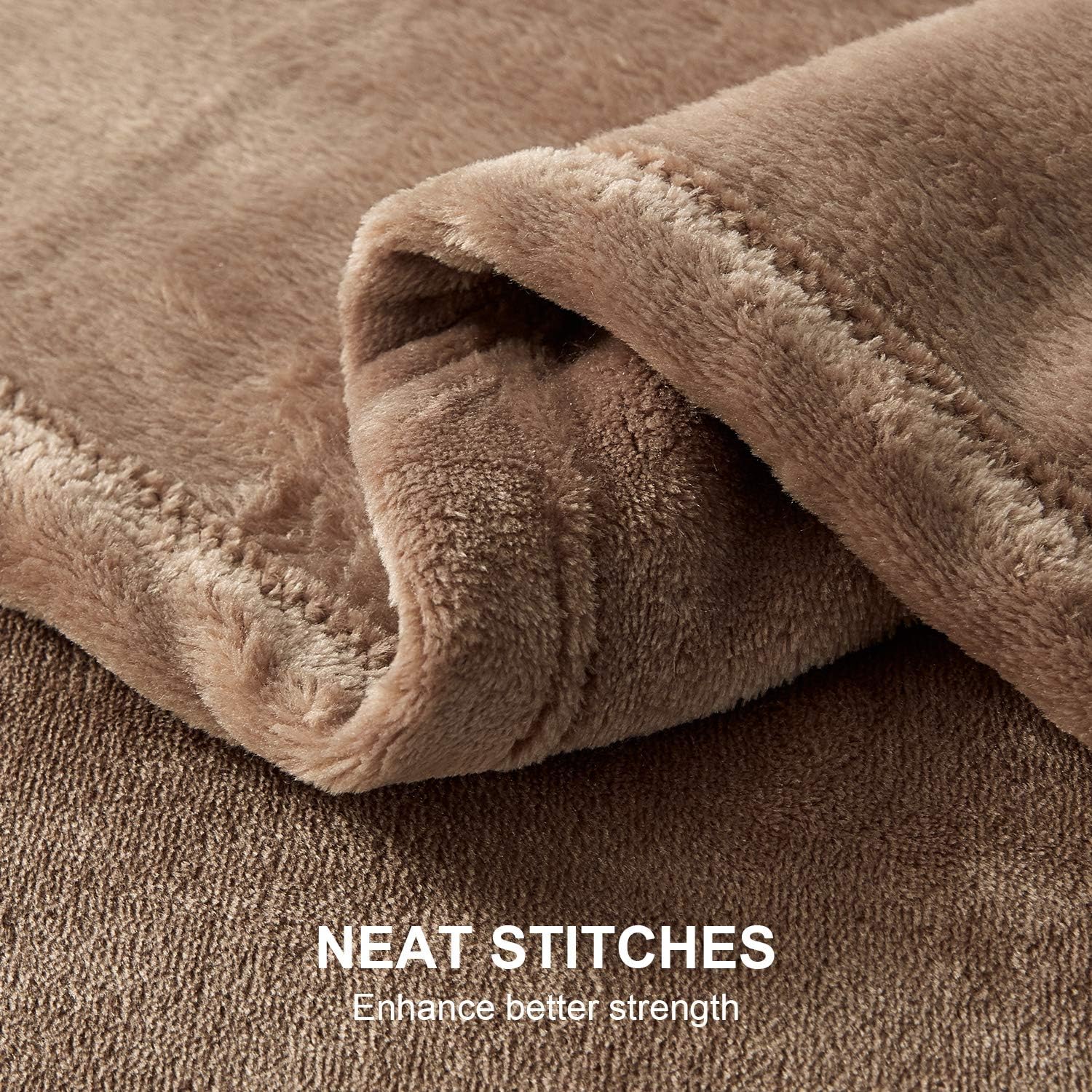 Hansleep Fleece King Size Blanket for Bed Camel, Super Soft Flannel Fuzzy King Size Plush Cozy Blanket for All Seasons, Camel, King 90x108 Inches - Image 6